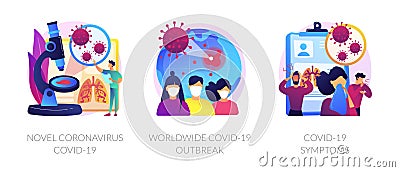 Coronavirus epidemy outbreak abstract concept vector illustratio Vector Illustration