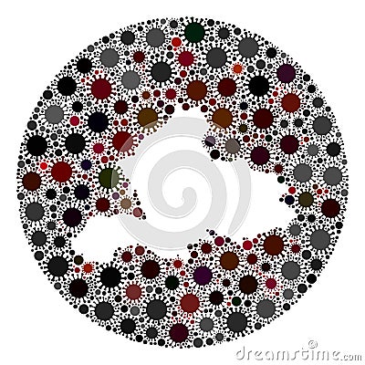 CoronaVirus Hole Circle Gelderland Province Map Mosaic Vector Illustration