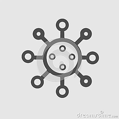 Coronavirus icon. Covid 19 pandemic symbol. Simple isolated pictogram Vector Illustration