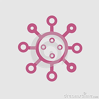 Coronavirus icon. Covid 19 pandemic symbol. Simple isolated virus pictogram Vector Illustration