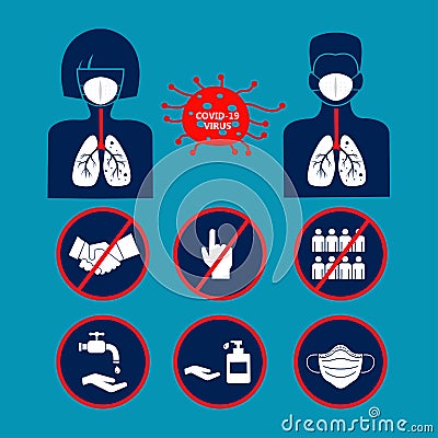 Coronavirus icon infographics Vector Illustration