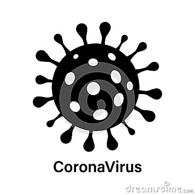 Coronavirus icon or logo. Epidemic disease infection. Virus biohazard concept. Vector Vector Illustration