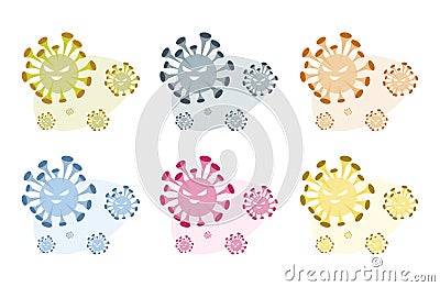 Coronavirus icon set. Flat design covid-19 Vector Illustration