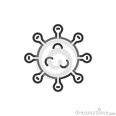 Coronavirus icon. Virus line icons on white background Vector Illustration