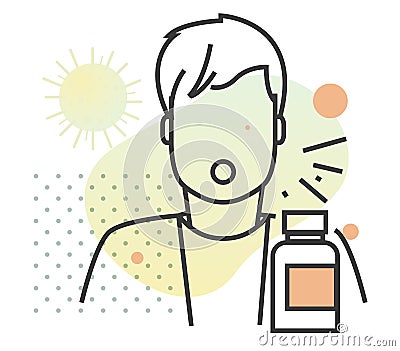 Coronavirus Impact - Long COVID Symptoms - Icon Vector Illustration