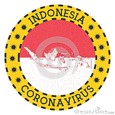 Coronavirus in Indonesia sign. Vector Illustration