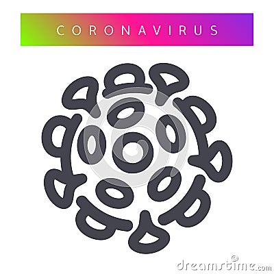 Coronavirus Line Icon Vector Illustration
