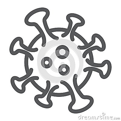 Coronavirus line icon, virus and microorganism, covid 19 sign, vector graphics, a linear pattern on a white background Vector Illustration