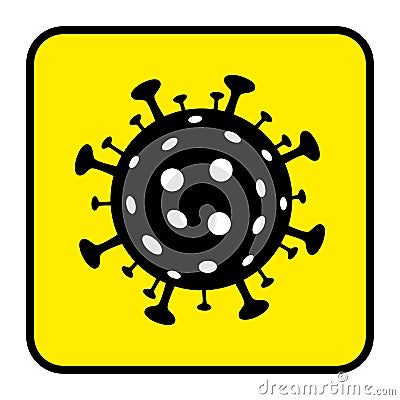 Coronavirus logo icon yellow. Coronavirus 2019-nCoV Black Vector Illustration