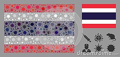 Coronavirus Mosaic Thailand Flag Stock Photo