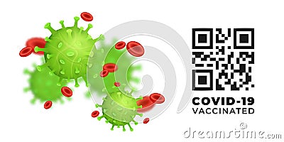 Coronavirus 2019-nCoV checking, monitoring QR codes for presence and validity of the Covid-19 vaccination. Coronavirus restriction Vector Illustration