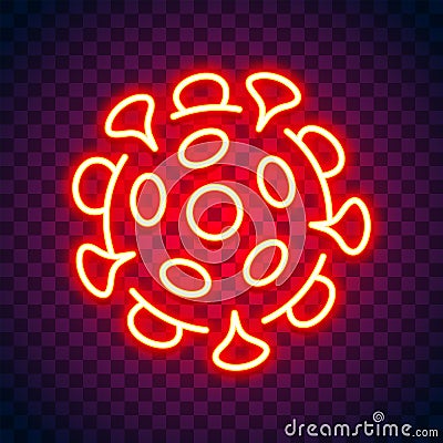 Coronavirus Neon Icon Vector Illustration