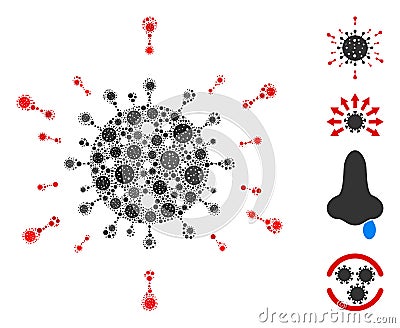Coronavirus Particles Collage of CoronaVirus Icons Stock Photo