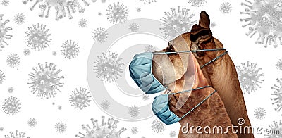 Coronavirus Pets Cartoon Illustration