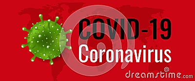 Coronavirus Poster With Red Background Vector Illustration