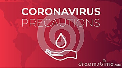 Coronavirus Precautions Wash Hands Illustration Vector Illustration