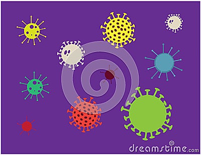 Coronavirus purple background Vector Illustration