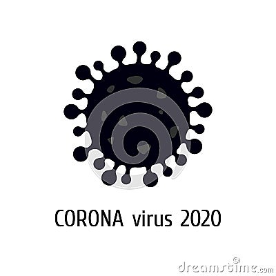 Coronavirus 2019 - 2020 quarantine icon on stick in red black color Isolated on the white background Vector Illustration