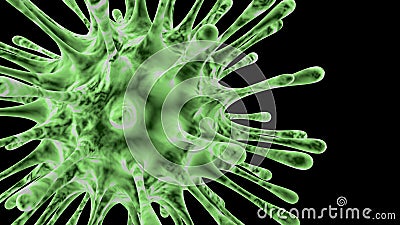 Coronavirus SARS-CoV-2 Wuhan. Viruses under microscope.nCoV respiratory virus, SARS, MERS, COVID 19. Bacteria virus or Stock Photo