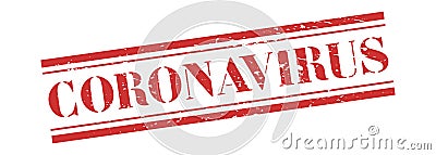 CORONAVIRUS stamp, banner Corona Virus disease 2019. Vintage grunge sign in red ink Stock Photo