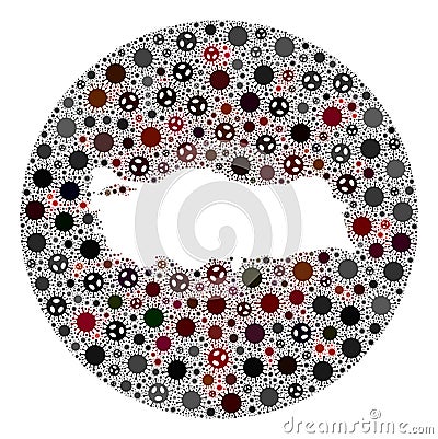 CoronaVirus Stencils Round Map of Turkey Mosaic Stock Photo