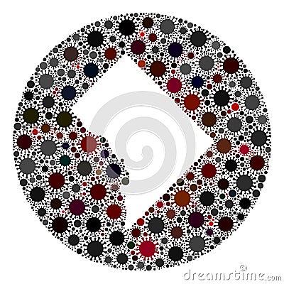 CoronaVirus Stencils Round Washington District Columbia Map Mosaic Vector Illustration