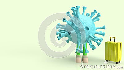 Coronavirus and suite case for travel content 3d rendering Stock Photo