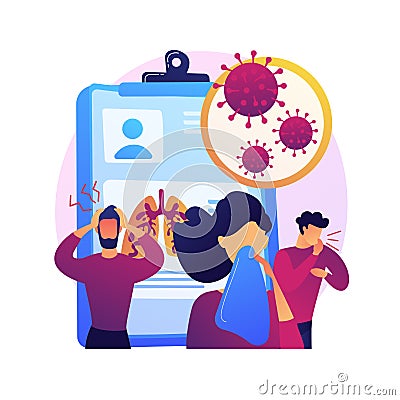 Coronavirus symptoms abstract concept vector illustration. Vector Illustration