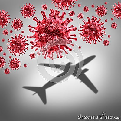 Coronavirus and Travel Cartoon Illustration