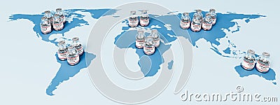 Coronavirus Vaccine Global Production, Availability and Distribution Stock Photo