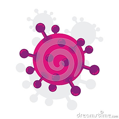 Coronavirus Vector icon. flat design with pink color and gray shadow Stock Photo