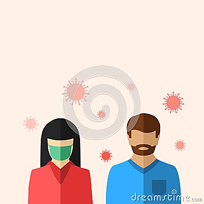 Coronavirus and viral disease spreading Vector Illustration