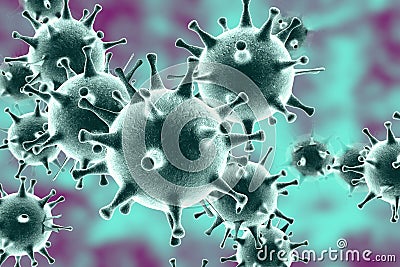 Coronavirus, virus which causes SARS and MERS Cartoon Illustration