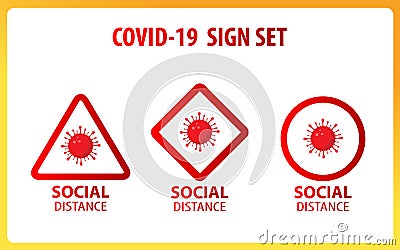 Coronavirus warning and biohazard sign. Vector Illustration