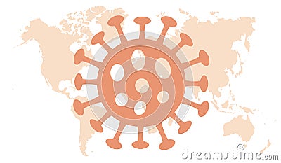 Coronavirus world map Cartoon Illustration