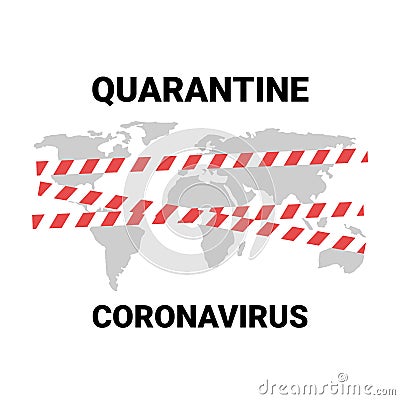Coronavirus world map quarantined countries closed Vector Illustration