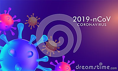 Coronaviruses influenza background and outbreak. coronavirus 2019-nCov. Epidemiology concept illustration, pandemic health risk Cartoon Illustration