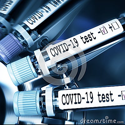 Coronaviruses research, conceptual illustration. Negative COVID-19 test and laboratory sample of blood tasting for Cartoon Illustration