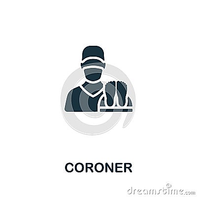 Coroner icon. Monochrome simple line Crime icon for templates, web design and infographics Vector Illustration