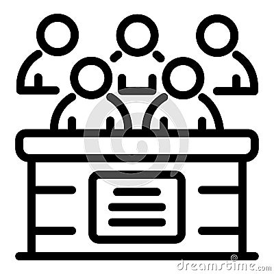 Coroners jury icon, outline style Vector Illustration