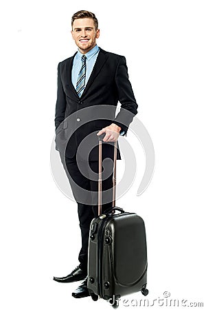 Corpoprate guy all set for business trip Stock Photo