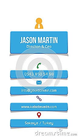 Corporate blue business card Vector Illustration