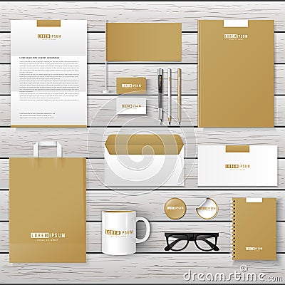 Corporate Brand Identity Mockup set. Vector Illustration