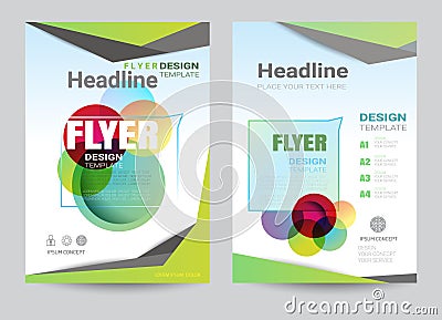 Corporate brochure flyer design layout template in A4 size Vector Illustration