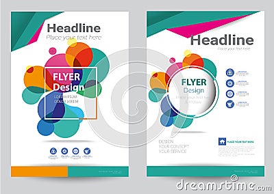 Corporate brochure flyer design layout template in A4 size Vector Illustration