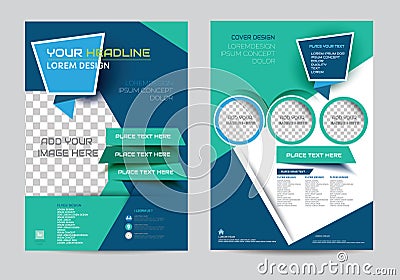 Corporate brochure flyer design layout template in A4 size Vector Illustration