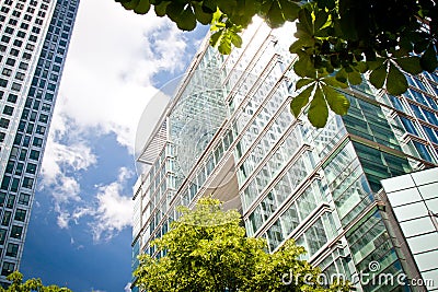 Corporate buildings in Canada Square, London Editorial Stock Photo