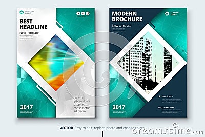 Corporate business annual report cover, brochure or flyer design. Leaflet presentation. Catalog with Abstract geometric Vector Illustration