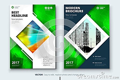 Corporate business annual report cover, brochure or flyer design. Leaflet presentation. Catalog with Abstract geometric Vector Illustration
