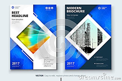 Corporate business annual report cover, brochure or flyer design. Leaflet presentation. Catalog with Abstract geometric Vector Illustration